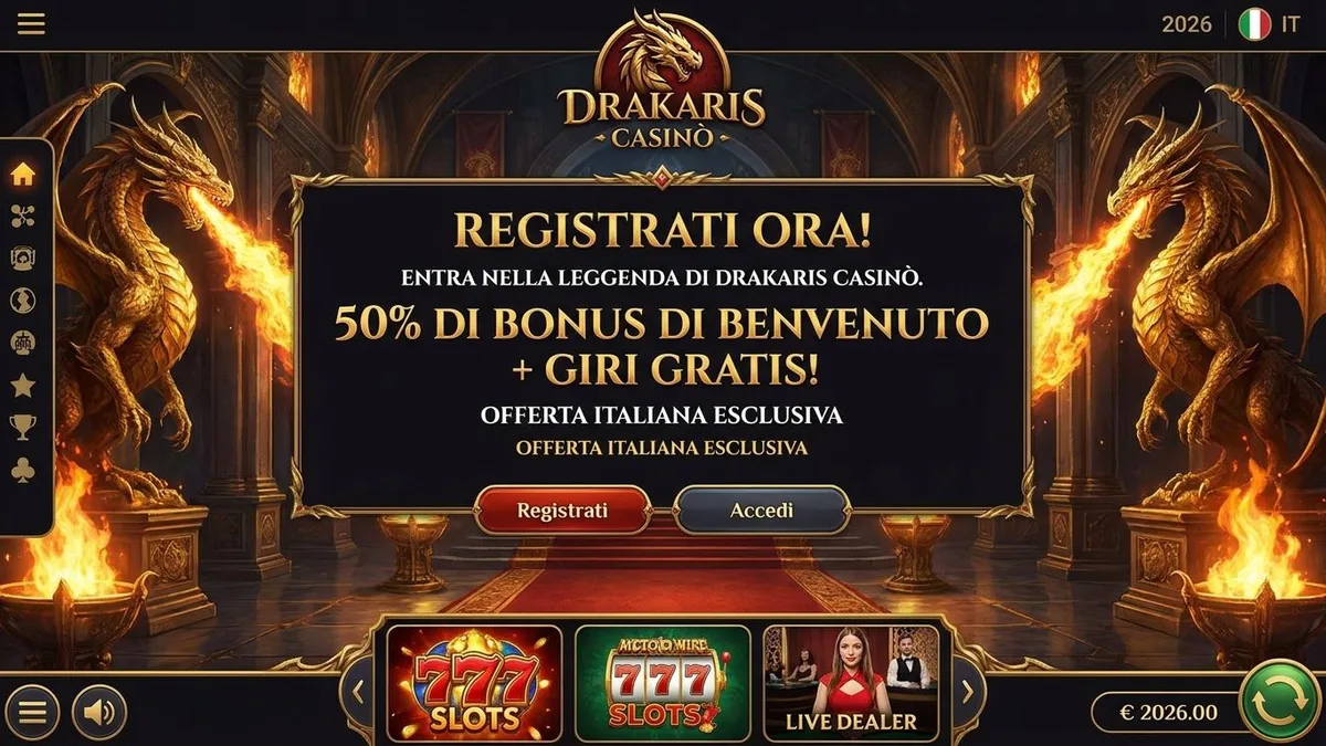 Registrazione con bonus su Drakaris